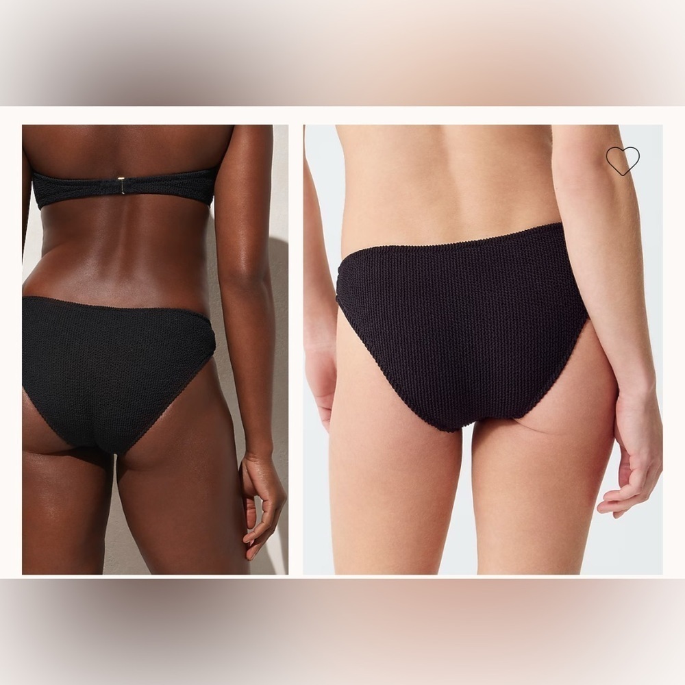 NWT J. Crew Black Textured Hipster Full Coverage Bikini Swim Bottom Pool Beach